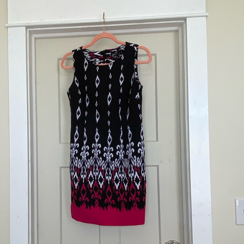 Black white and pink special occasion or work dress